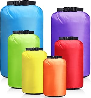 6 Pcs Waterproof Dry Bag Sack Lightweight Outdoor Dry Bags 35 L, 20 L, 15 L, 10 L, 5 L, 3 L Waterproof Boat Bag for Kayaking, Backpacking, Hiking, Camping Rafting(Fluorescent Color) product image