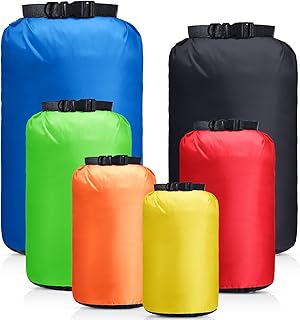 6 Pcs Waterproof Dry Bag Sack Lightweight Outdoor Dry Bags 35 L, 20 L, 15 L, 10 L, 5 L, 3 L Waterproof Boat Bag for Kayaking, Backpacking, Hiking, Camping Rafting(Bright Color) product image