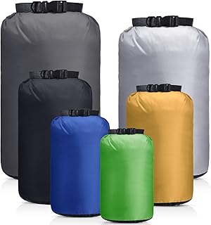 6 Pcs Waterproof Dry Bag Sack Lightweight Outdoor Dry Bags 35 L, 20 L, 15 L, 10 L, 5 L, 3 L Waterproof Boat Bag for Kayaking, Backpacking, Hiking, Camping Rafting(Dark Color) product image