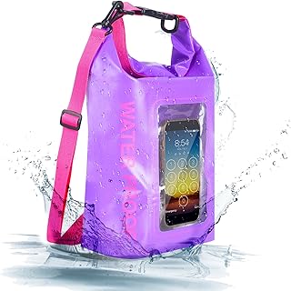 IP68 Waterproof Dry Bag, 2L - Roll Top Waterproof Pool Bag，Dry Bags for Kayaking Waterproof-w/Phone Pouch,Large Waterproof Phone Pouch,Boating & Kayak Accessories Camping (Purple 5L) product image