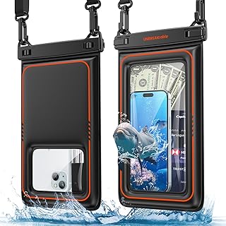 UNBREAKcable [UP to 9.5"]XL Size EXTRA Large Waterproof Phone Pouch Floating IPX8 Phone Case Dry Bag for iPhone 17 Air 16 15 14 Pro Max Samsung S25 Ultra, Travel Kayaking Beach Essentials - 2 Pack product image