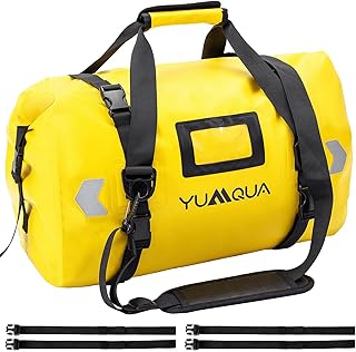 YUMQUA Waterproof Duffel Bag, Motorcycle Duffle Bag, Heavy Duty Roll Top Large Dry Bags Waterproof with Durable Straps & Handle for Travel Outdoor Boating Rafting Kayaking Camping Paddle boarding product image