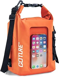 Goture Dry Bag, 5L Waterproof Bag with Shoulder Straps, 500D PVC Small Dry Sack Touchscreen Waterproof Backpack Phone Pouch, Roll Top Crossbody for Kayaking, Boating, Fishing, Camping, Beach, Travel product image
