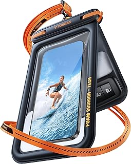 TORRAS IP68 Waterproof Phone Pouch Double Space, Floating Waterproof Phone Case with Lanyard for iPhone 17 Pro Max 16 15 14 S26 S25, Phone Dry Bag Vacation Cruise Ship Travel Essentials 7.0'', Black product image
