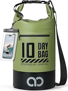 Lamicall Dry Bag, Waterproof Bag - [Durable & Floating] 5L/10L/20L/30L/40L Roll Top Drybag with Water Proof Phone Pouch for Travel Swimming Boating Kayaking Paddle Board Camping Beach Accessories product image