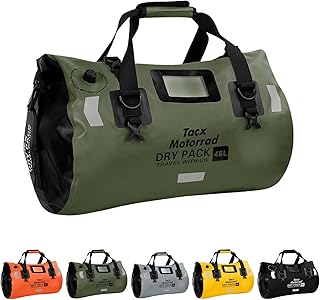 Waterproof Duffel Bag for Men/Women, Roll-top Dry Backpack Duffel Bag with Quick-fixed Straps, Motorcycle Tail Saddle Bag for Motorcycling, Rafting, Boating, Kayaking, Travel, 48L-Green product image