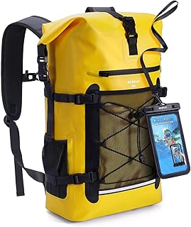 ECOHUB Waterproof Backpack for Women Men, 30L Roll-Top Closure Heavy Duty Dry Bag for Travel with IPX8 Waterproof Phone Case product image