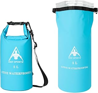 Oak-Sports Dry Bag Waterproof Backpack 5L/10L/20L, Roll Top Lightweight Beach Bag with Double Zipper Seal for Swimming, Kayaking, Hiking, Boating, Adjustable Shoulder Strap product image