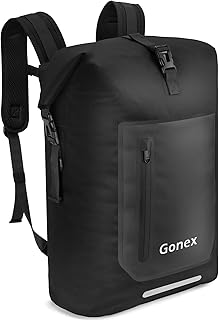Gonex Ultralight Waterproof TPU Backpack, 35L Roll Top Dry Bag with Comfortable Padded Back Panel for Kayaking Boating Camping Fishing Travel,Black product image