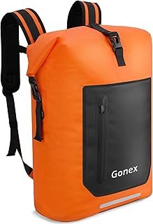 Gonex Ultralight Waterproof TPU Backpack, 35L Roll Top Dry Bag with Comfortable Padded Back Panel for Kayaking Boating Camping Fishing Travel,Orange product image