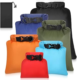 6 Pack Waterproof Dry Bag Outdoor Small Dry Bags Lightweight Stuff Sack Water Proof Bags for Travel, Kayaking, Backpacking, Boating, Hiking, Camping product image
