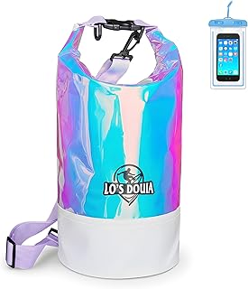 Waterproof Dry Bag, 10L Small Backpack for Women Men, Holographic Iridescent Roll Top Dry Bag Waterproof, with Phone Case for Beach Travel Swimming Boating Kayaking Jetski Campin product image
