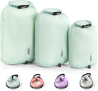 Ultralight Dry Bag Portable Dry Sack 9L & 15L & 20L Durable Waterproof Bag Set Keep Gear Dry Storage Bag for Hiking, Camping, Boating, Backpacking, Kayaking (3 Pack)(Green) product image