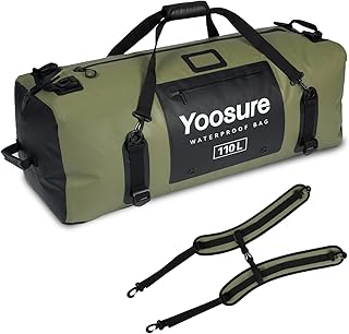 Waterproof Duffel Bag 110L - Marine Dry Bag with 700D PVC & Airtight Zipper, Extra Large Duffle Bag for Camping, Rafting, Kayaking, Boating, Car Roof Storage (Green) product image
