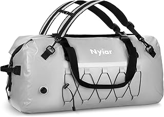 60L Motorcycle Waterproof Duffel Bag Backpack, Roll-Top Dry Bag with Sealed Seams & Waterproof Zipper for Riding, Kayaking, Camping & Travel (Grey) product image