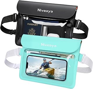 Niveaya IPX8 Waterproof Fanny Pack, Waterproof Pouch Dry Belt Bag for Beach, Kayaking, Swimming, Boat Travel Cruise Essentials, Waterproof Phone Bag Passport Holder for Women Men(2 Pack) product image