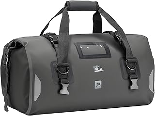 KEMIMOTO Waterproof Motorcycle Dry Bag – Duffle Tail Bag Soft Luggage, 25L/40L/65L Large Capacity with 4 Quick-Release Straps, Dustproof for Touring, Adventure, Motorcycling & Camping Grey product image