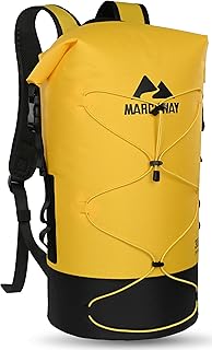 MARCHWAY Floating Roll Top Dry Bag, Flexible Lightweight TPU Waterproof Backpack 20L/30L/40L with Padded Straps for Boating, Kayaking, Swimming, Hiking, Beach (Yellow, 30L) product image