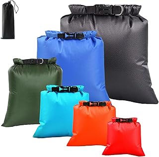 6PCS Wet Dry Bag Set – Waterproof Bags for Swimming & Beach, Lightweight Water Proof Bags for Travel with Roll‑Top Closure, Multi‑Size Waterproof Pouch for Water Sports & Beach Essentials product image