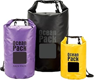 Waterproof Dry Bag Set of 3 – Roll Top Waterproof Bags 2L 5L 10L – 500D PVC Floating Dry Bags for Kayaking, Camping, Beach and Travel – Lightweight Compression Design product image