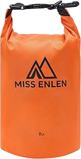 Waterproof Dry Bag 500D PVC Roll Top Dry Sack with 3 Carrying Ways, Lightweight Waterproof Bag for Kayaking, Swimming, Boating, Paddle Boarding, Hiking, Beach (Orange, 2L) product image