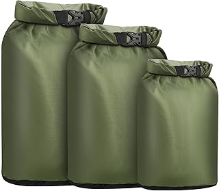 Pimoys Dry Bag Waterproof 3 Pack Lightweight Dry Sack, 6L&10L&20L Outdoor Stuff Sack, Durable Wet Dry Storage Bag for Hiking, Backpacking, Camping, Kayaking, Swimming, Boating- Green product image