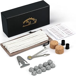 Joyoldelf Smoking Pipe Accessories Kit - 10 Metal Balls, 50 Pipe Cleaners, 20 Pipe Filters (9mm), 2 Cork Knockers, 2 Pipe Bits, 1 Pipe Scraper, 1 Reamer and a Pipe Pouch product image