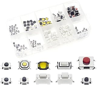 QTETAK 200 Pcs 10 Value Micro Momentary Tactile Push Button Switch Tact Assortment Kit product image