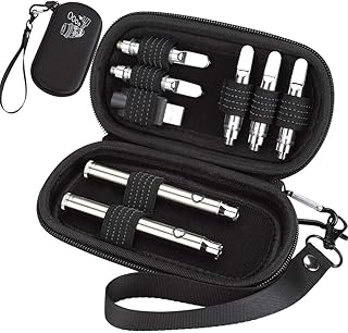 HUIZHU Hard Shell EVA Pouch double Zipper case for Storing Pen battery,non-slip and elastic bands for holding battery and USB charger tidy (Black) product image