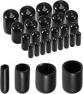 uxcell 40pcs Round Rubber End Caps 1/8" 1/4" 3/8" 1/2" Black Vinyl Cover Screw Thread Protectors Assortment Kit(3mm 6mm 9mm 12mm) product image