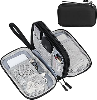 FYY Electronic Organizer, Travel Cable Organizer Bag Pouch Electronic Accessories Carry Case Portable Waterproof Double Layers Storage Bag for Cable, Cord, Charger, Phone, Earphone, Medium, Black product image