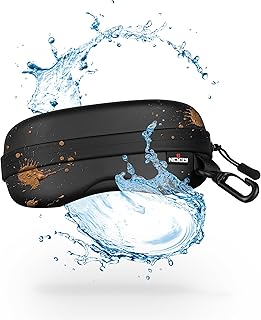 NoCry Water Resistant Safety Glasses Case with Clip - Heavy Duty Semi Hard Large Sunglasses Holder for Men and Women with Cleaning Cloth product image