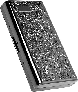 Vintage case,14 Capacity,Metal Plated Metallic Glossy Black,Double-Sided,Bank Card case, Cash Box(100mm King Size) (Black) product image