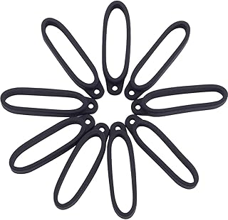 GORGECRAFT 18Pcs Anti-Lost Silicone Rubber Ring 1.42"/36mm Diameter Multipurpose Black Necklace Lanyard Rings Band Holder Cases Replacement Pendant Carrying Kit for Pens Key-Ring Office Sports product image