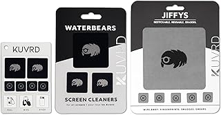 KUVRD Waterbear - Universal Screen Cleaners - Teeny Tiny Cleaning Tools for Your Lenses & Screens, Family Pack (1 Patch Set, 1 Pad Set, 1 Phat Pack Set) product image
