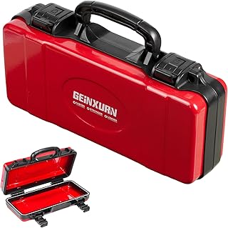 11”Red Tools Box, Portable Steel Heavy-duty Tool Case with Safety Latch and Handle for Tools Storage and Organizers, Home DIY product image