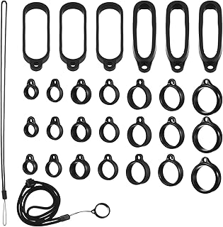 30Pcs Anti-Lost Lanyard Set Include 9 Style Silicone Rubber Rings-3Pcs Adjustable Lanyards,Soft Pen Protective Holder for Keychain Necklace Pen Lanyard Accessories for Women and Men product image