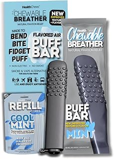 Smokeless Inhaler Breather Chewer, Aromatherapy Breathing Tool with Refill Cores, Portable Fresh Air Diffuser for Habit Replacement, Wellness Quit Smoking, Travel Friendly (Cool Mint) product image