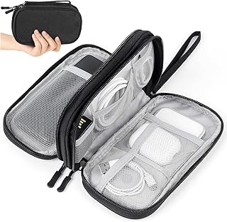 Travel Electronics Pouch Bag, Black Electronics Accessories Organizer Bag, Travel Cable Organizer Pouch for Charger Cord Phone Earphone Mouse product image