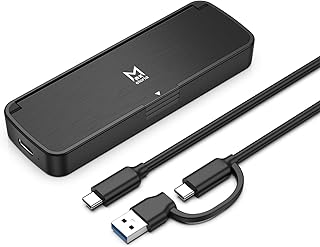 M.2 NVMe SSD Enclosure USB 3.2 Gen 2 10Gbps, Tool-Free External SSD Case Reader, Aluminum Cooling, Compatible with M&M+B Key NVMe SSD, Fit 2230/2242/2262/2280 (Black) product image