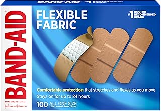 Band-Aid Brand Flexible Fabric Sterile Adhesive Bandages, Comfortable Cushioned Wound Care & Protection for Minor Cuts, Scrapes & Burns, First Aid, Hurt-Free Comfort Pad, One Size 1x3 In, 100 Count product image