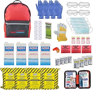 Ready America 70380 72 Hour Emergency Kit, 4-Person, 3-Day Backpack, Includes First Aid Kit, Survival Blanket, Emergency Food Portable Disaster Preparedness Go-Bag for Earthquake, Fire, Flood product image