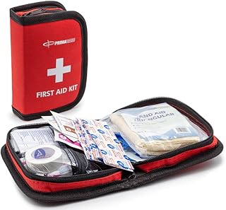 Primacare KB-7411 45 Piece Personal First Aid Kit, 6"x4"x1", with Emergency Medical Supplies, Pocket Size Essential Travel Bag, Med Kits, Red product image