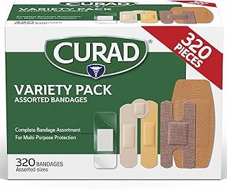 CURAD Assorted Bandages Bulk Variety Pack 320 Count 5 Styles Including Waterproof, Sheer, Plastic, Heavy Duty & Flex-Fabric First Aid Kit Essentials Protects Scrapes, Cuts & Burns product image