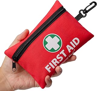 General Medi Mini First Aid Kit, 110 Piece Small First Aid Kit - Includes Emergency Foil Blanket, Scissors for Travel, Home, Office, Vehicle, Camping, Workplace & Outdoor (Red) product image