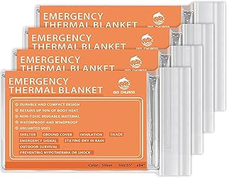 QIO CHUANG Emergency Mylar Thermal Blankets -Space Blanket Survival kit Camping Blanket (4-Pack). Perfect for Outdoors, Hiking, Survival, Bug Out Bag ，Marathons or First Aid 1 product image