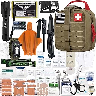Everlit Survival Upgraded Survival First Aid Kit Emergency Gear Trauma Kit with 1000D Nylon Laser Cut Tactical EMT Pouch for Outdoor, Camping, Hunting, Hiking, Earthquake, Home, Office product image