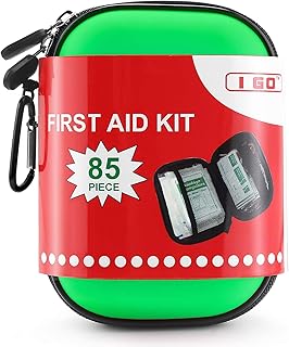 I GO 85 Pieces Hard Shell Mini Compact First Aid Kit, Small Personal Emergency Survival Kit for Travel Hiking Camping Backpacking Hunting Marine Car product image
