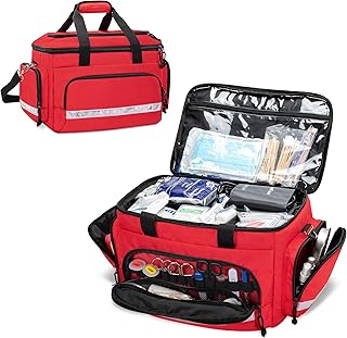 Damero Medical Trauma Bag, First Aid Bags Empty Medical Bag with Detachable Dividers, Ideal for Nurse, Physical Therapists, Doctors, Red (BAG ONLY) product image