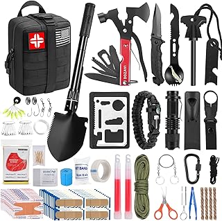 Gift for Men Dad Husband Christmas, Survival Kits, 142 in 1 First Aid Kit, Emergency Kits, Survival Gear and Equipment with Molle Pouch for Camping Hiking Outdoor product image